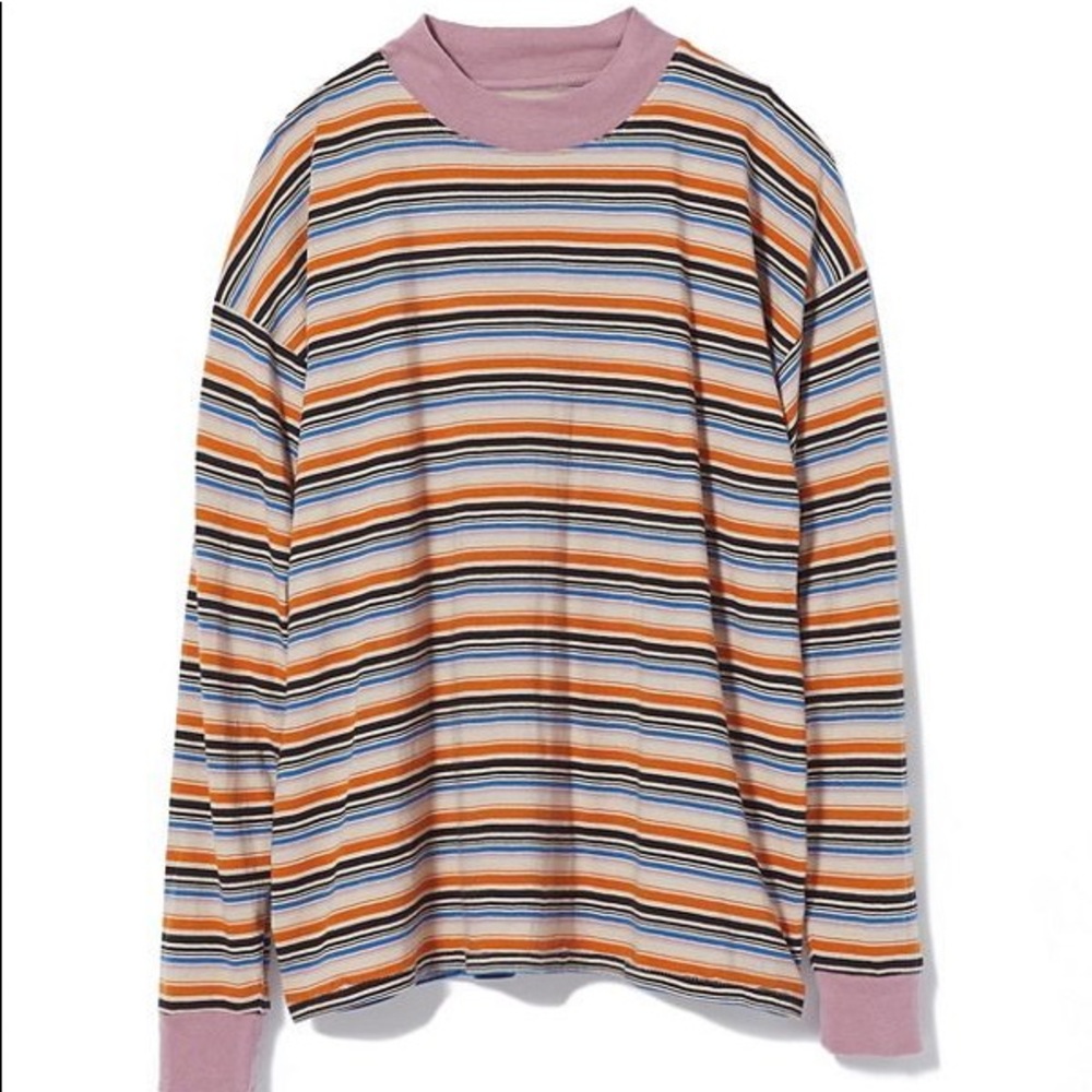 Stripped long sleeve crew neck